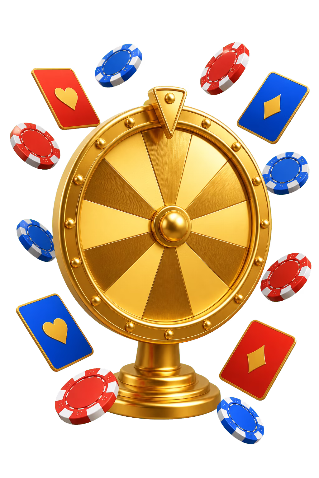 Black and gold slot reels with a circular spin arrow
