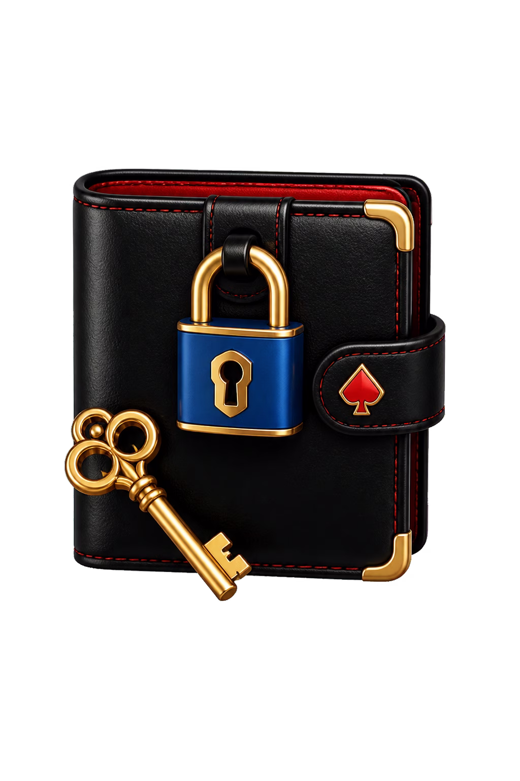 Black and gold vault door with key