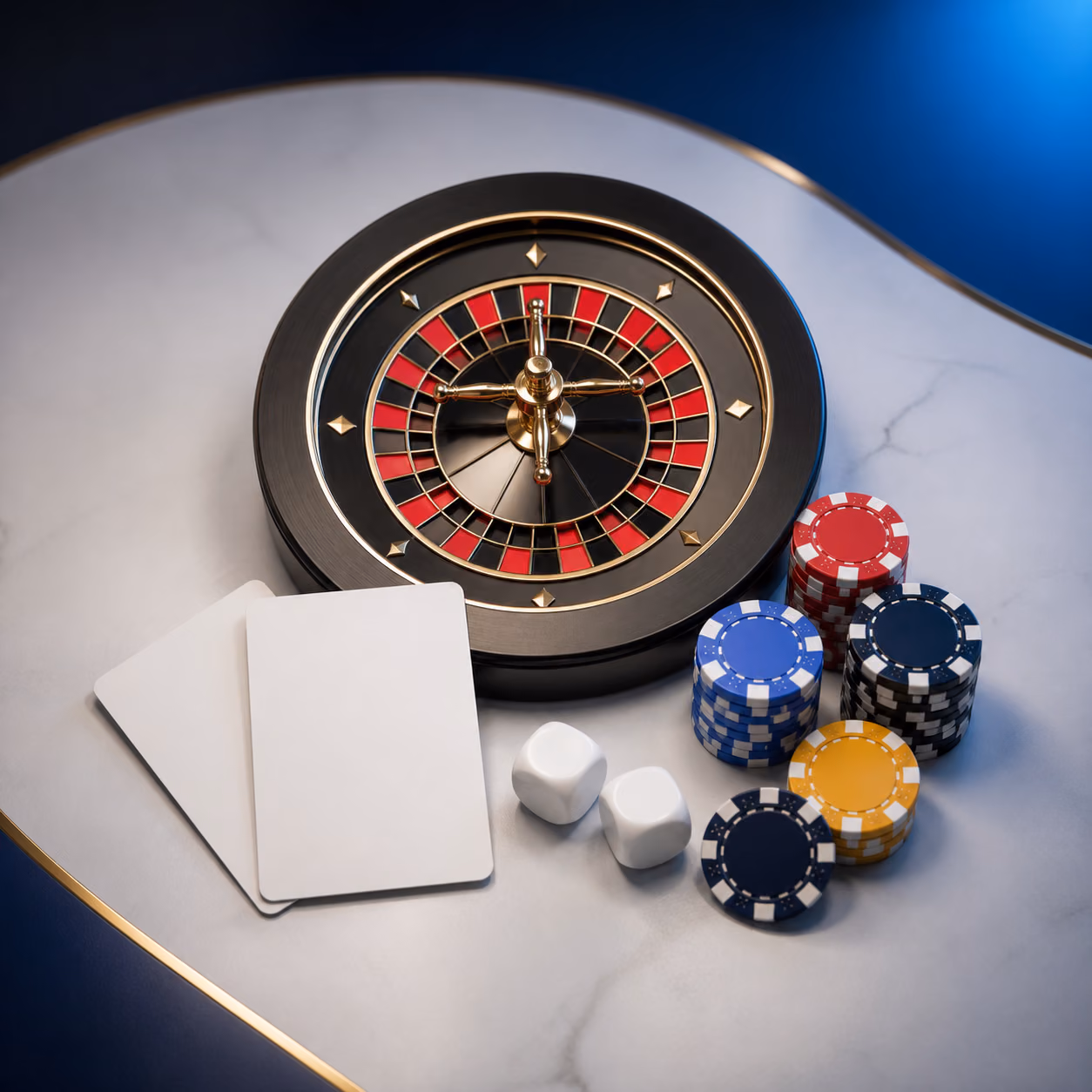 Verschiedene Casino-Spieltypen als neutrale Auswahl-Illustration