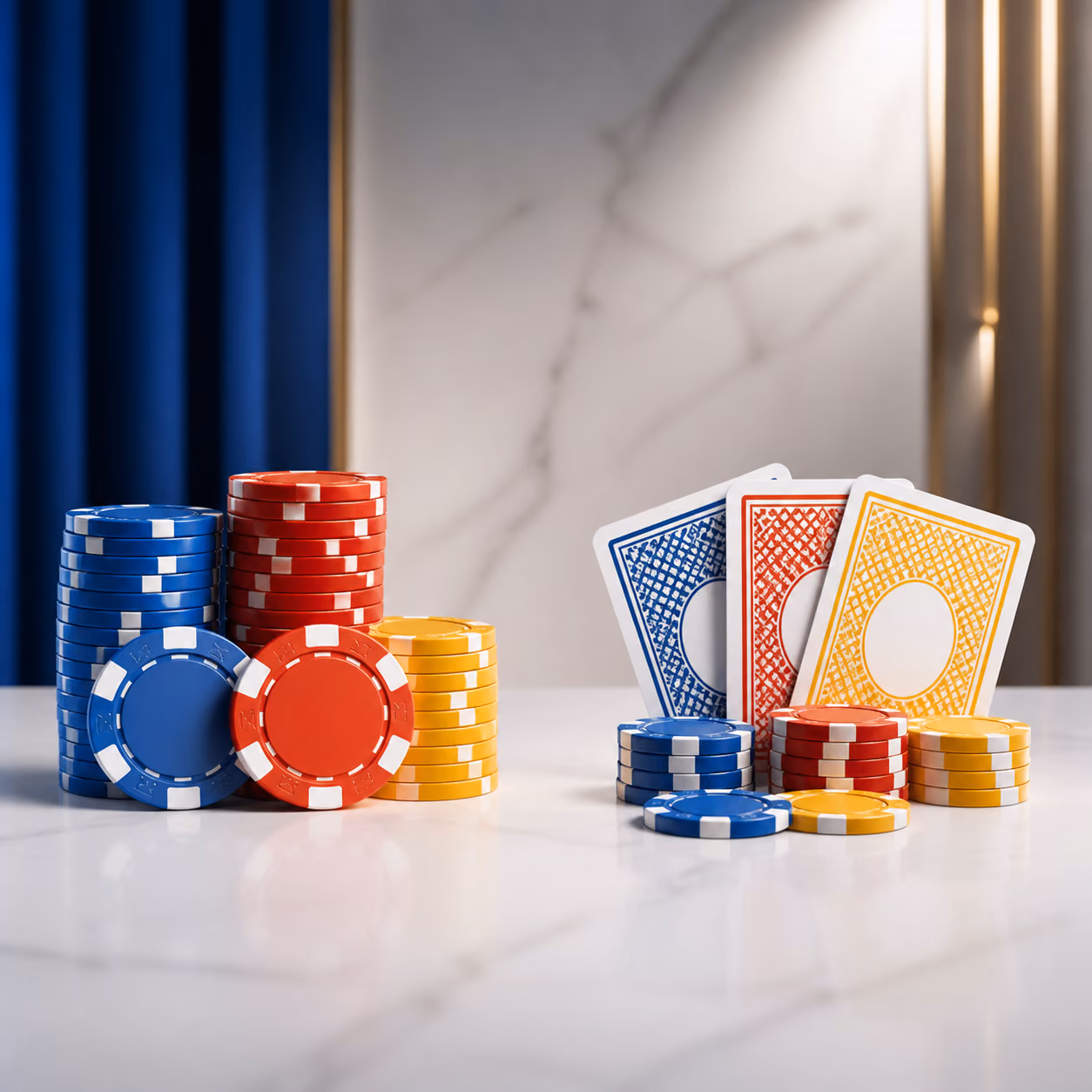 Bonusguthaben und Freispiele als getrennte neutrale Casino-Symbole